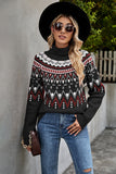 Turtleneck Vintage Striped Sweater