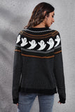 Halloween Ghost Long Sleeve Knitted Sweater