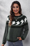 Halloween Ghost Long Sleeve Knitted Sweater