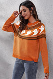 Halloween Ghost Long Sleeve Knitted Sweater