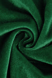 Green A-line Velvet Vintage Dress