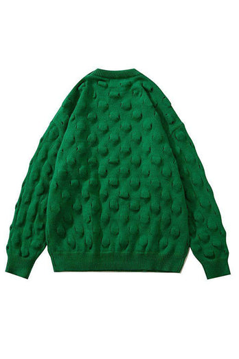 Long Sleeve Oversized Green Christmas Sweater