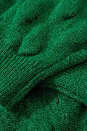 Long Sleeve Oversized Green Christmas Sweater