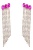 Load image into Gallery viewer, Fuchsia Beaded Rhinestone Party Earrings