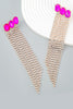 Load image into Gallery viewer, Fuchsia Beaded Rhinestone Party Earrings