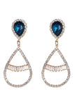 Royal Blue Beaded Prom Earrings