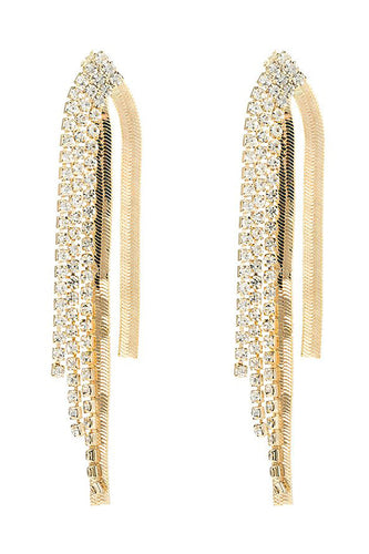 Golden Beaded Prom Earrings
