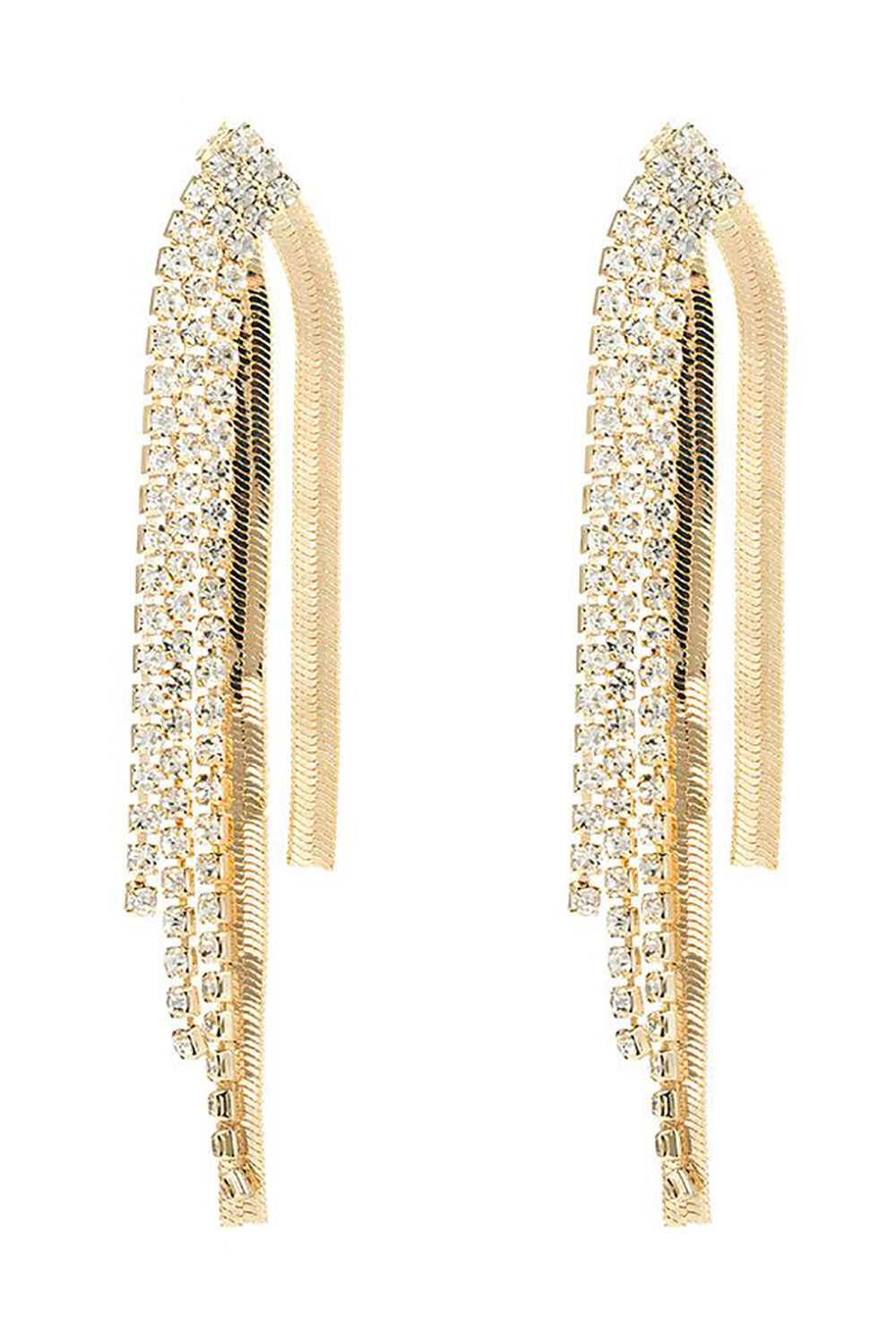 Golden Beaded Prom Earrings