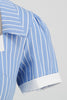 Load image into Gallery viewer, Blue Striped Vintage Dress with Short Sleeves