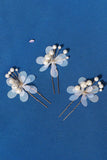 Pearl Three Pieces Handmade Flower Bridal Hair Clip