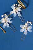 Pearl Three Pieces Handmade Flower Bridal Hair Clip