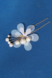 Pearl Three Pieces Handmade Flower Bridal Hair Clip