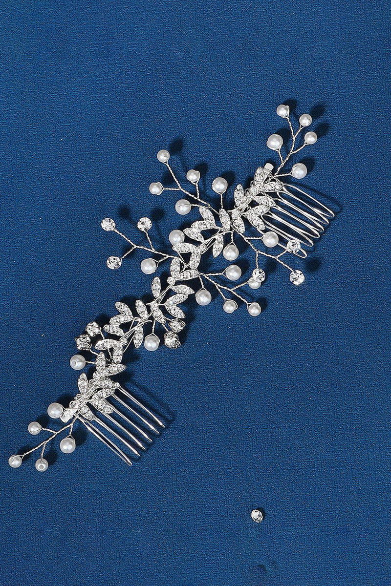Load image into Gallery viewer, Handmade Rhinestone Pearls Bridal Hair Accessories