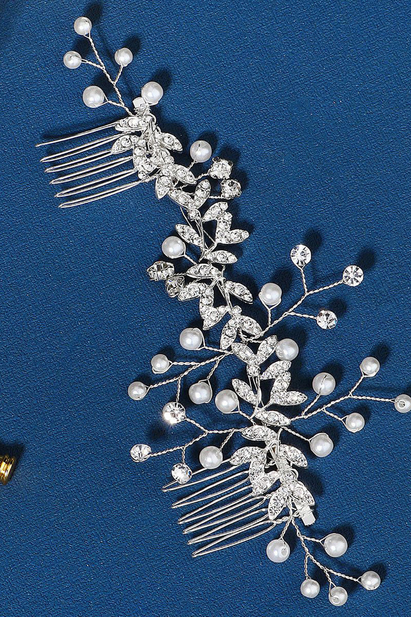 Load image into Gallery viewer, Handmade Rhinestone Pearls Bridal Hair Accessories