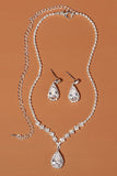 Rhinestone Drop Bridal Earrings Necklace Set