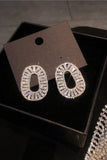 Simple Rhinestone Oval Earrings