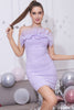 Load image into Gallery viewer, Lavender Strapless Cocktail Dress with Ruffles