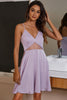 Load image into Gallery viewer, A Line Spaghetti Straps Light Purple Graduation Dress