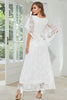 Load image into Gallery viewer, Black Batwing Sleeves Lace Wedding Guest Dress