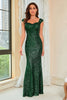 Load image into Gallery viewer, Dark Green Sequins Glitter Prom Dress