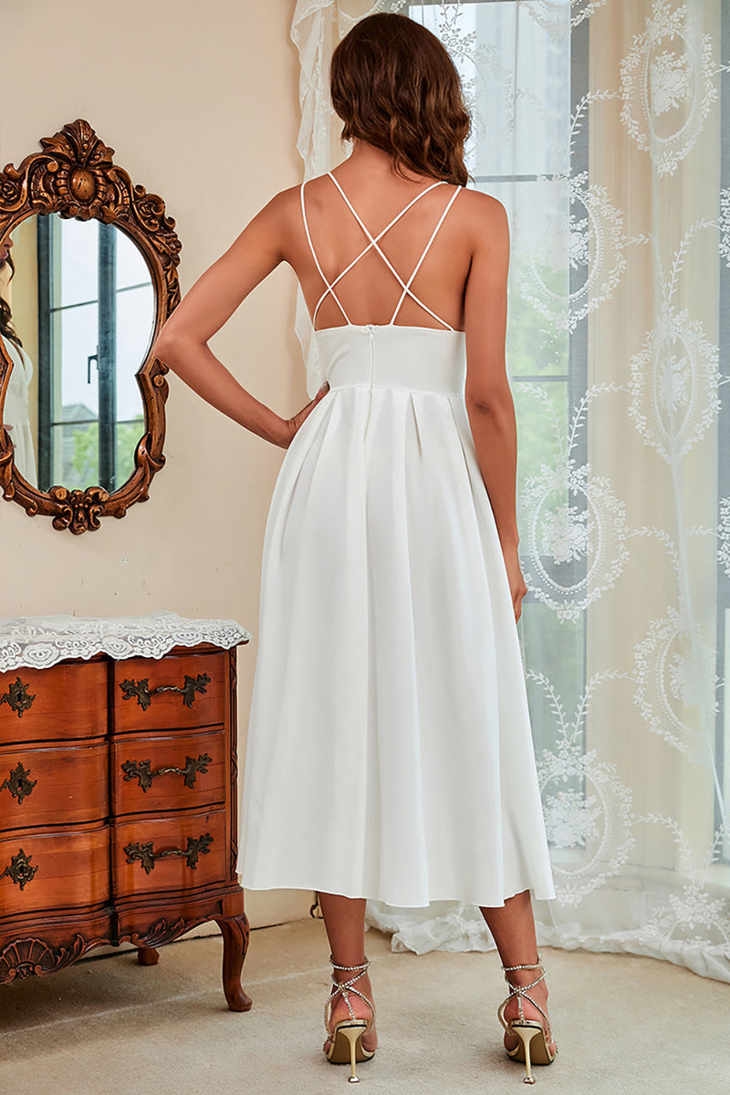 Load image into Gallery viewer, Spaghetti Straps Satin Little Back Dress