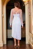 Load image into Gallery viewer, White Long Sleeves Party Dress with Beading