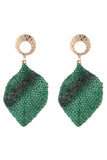 Leaves Alloy Rhinestones Geometric Earrings