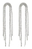 Silver Tassel Rhinestones Earrings