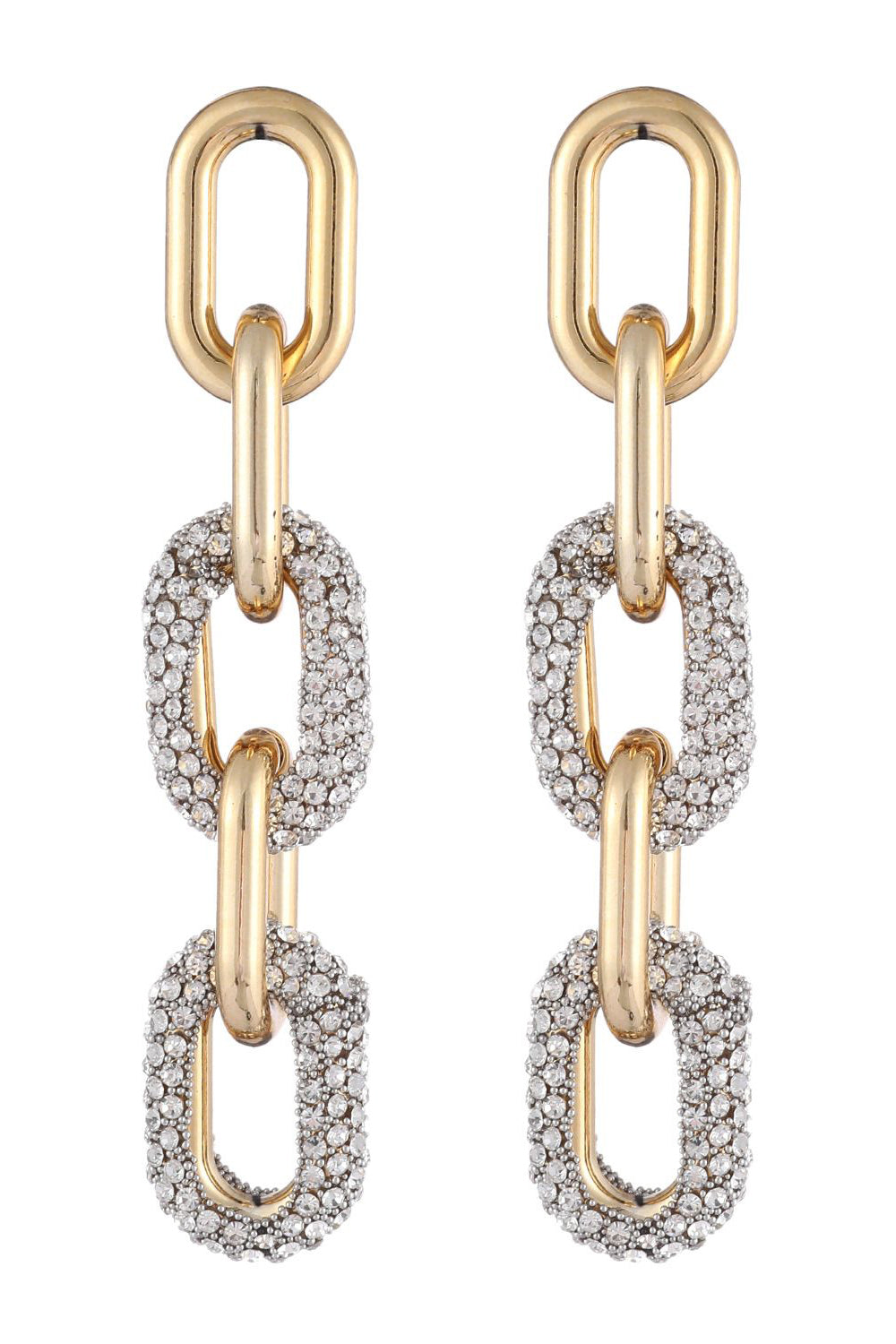 Metallic Chain Rhinestones Earrings