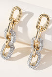 Metallic Chain Rhinestones Earrings