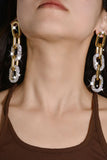 Metallic Chain Rhinestones Earrings