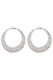 Cut Out Rhinestones Round Geometric Earrings