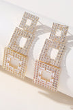 Rhinestones Geometric Patchwork Square Earrings