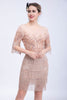 Load image into Gallery viewer, Blush Fringes 1920s Dress with Beading