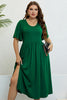 Load image into Gallery viewer, Dark Green Round Neck A Line Plus Size Summer Dress