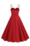 Polka Dots Black Swing 1950s Dress with Sleeveless