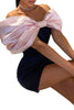 Load image into Gallery viewer, Off The Shoulder Big Bowknot Black Pink Homecoming Dress