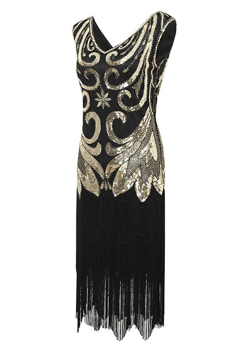 Load image into Gallery viewer, Fringes Sparkly 1920s Dress with Sleeveless