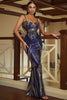 Load image into Gallery viewer, Sequins Spaghetti Straps Mermaid Prom Dress with Hollow-out