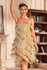 Load image into Gallery viewer, Royal Blue Spaghetti Straps Fringed Roaring 20s Great Gatsby Dress