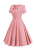 Load image into Gallery viewer, Blush Short Sleeves Peter Pan Vintage Dress With Buttons