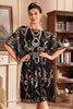 Load image into Gallery viewer, Black Glitter Sequins 1920s Dress with Batwing Sleeves
