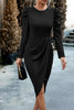 Load image into Gallery viewer, Bodycon Apricot Long Sleeves Round Neck Work Dress