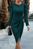 Load image into Gallery viewer, Bodycon Apricot Long Sleeves Round Neck Work Dress