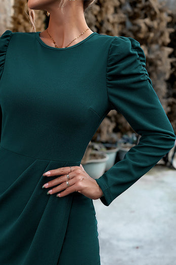 Bodycon Apricot Long Sleeves Round Neck Work Dress