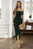 Load image into Gallery viewer, Brown Off the Shoulder Bodycon Work Dress