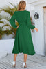 Load image into Gallery viewer, Dark Green Long Sleevs A Line Long Work Dress