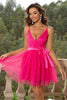 Load image into Gallery viewer, Yellow Spaghetti Straps Tulle A Line Short Homecoming Dress