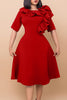 Load image into Gallery viewer, A Line Large Swing Ruffled Purple Short Work Dress