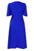 Load image into Gallery viewer, Black Round Neck Ruched Short Sleeves Work Dress